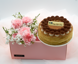 Crepe Cake 6" with Bouquet