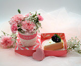 Crepe Cake Slice with Flower Cup and Macaron