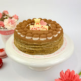 Crepe Cake with Valentine's Day Decoration