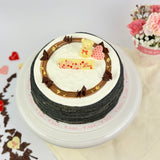 Crepe Cake with Valentine's Day Decoration
