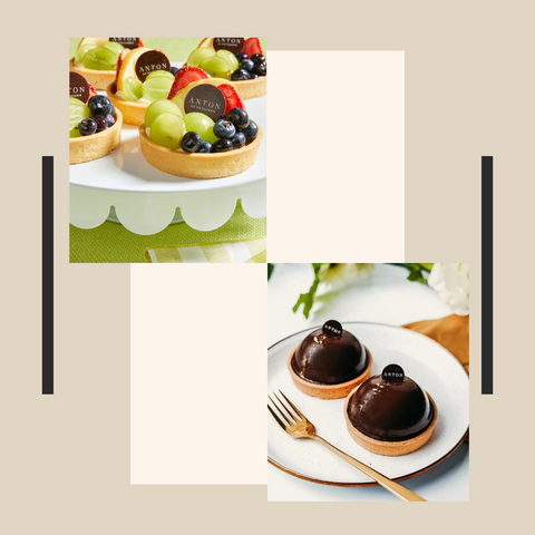 2 pieces - Chocolate and Fruit Tart Set
